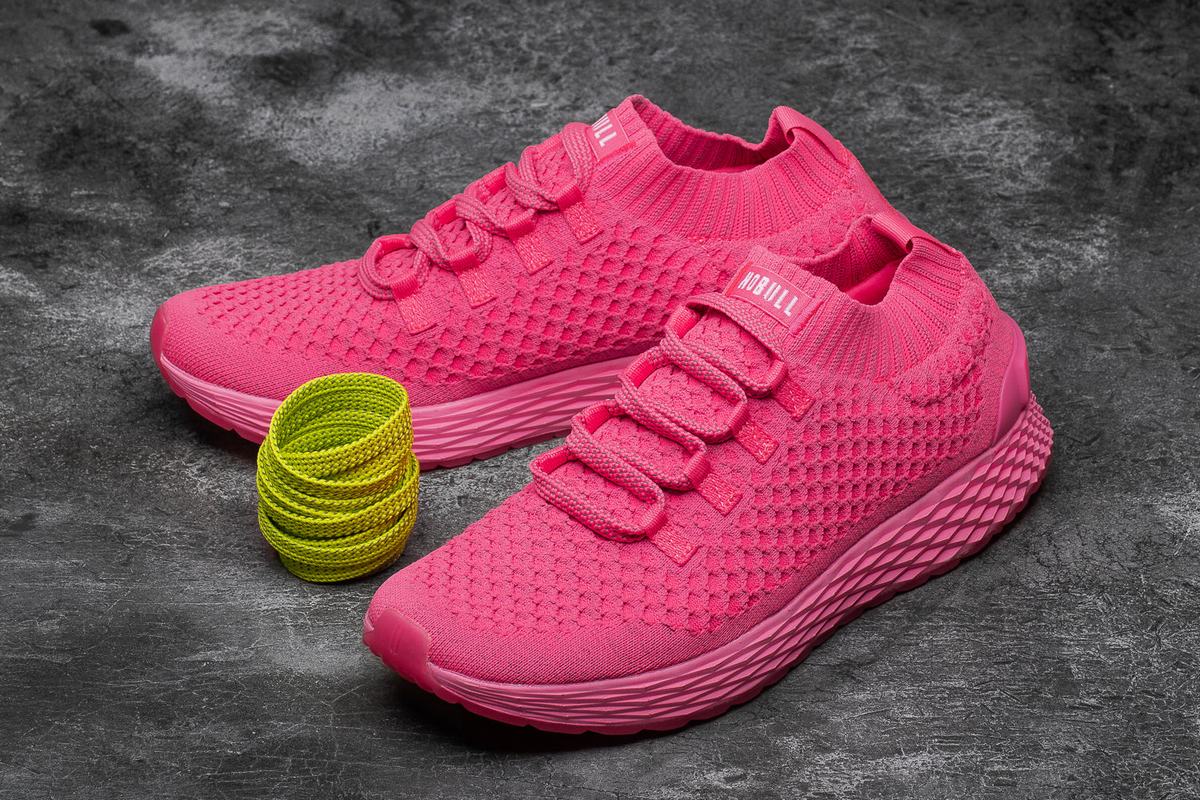 Nobull Neon Knit Runner Women's Running Shoes Pink | Australia (GE9053)